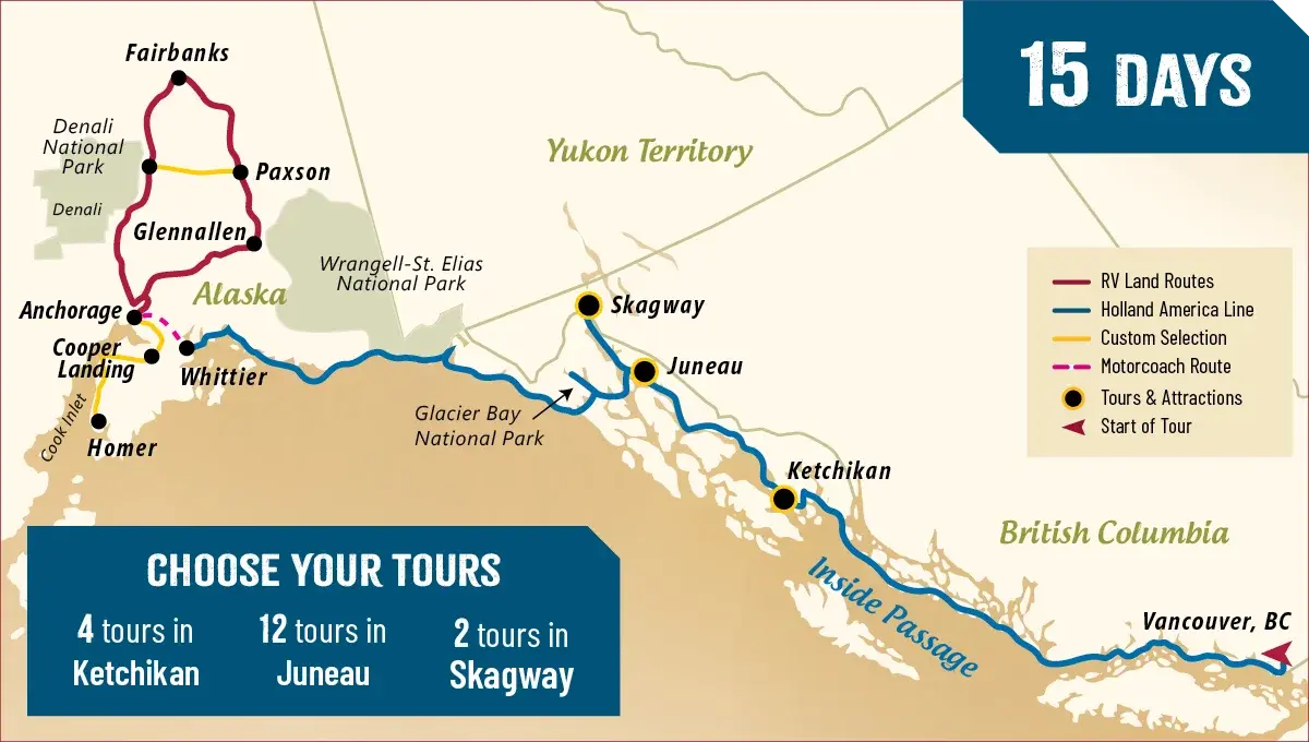 Alaska Highways Adventure route map