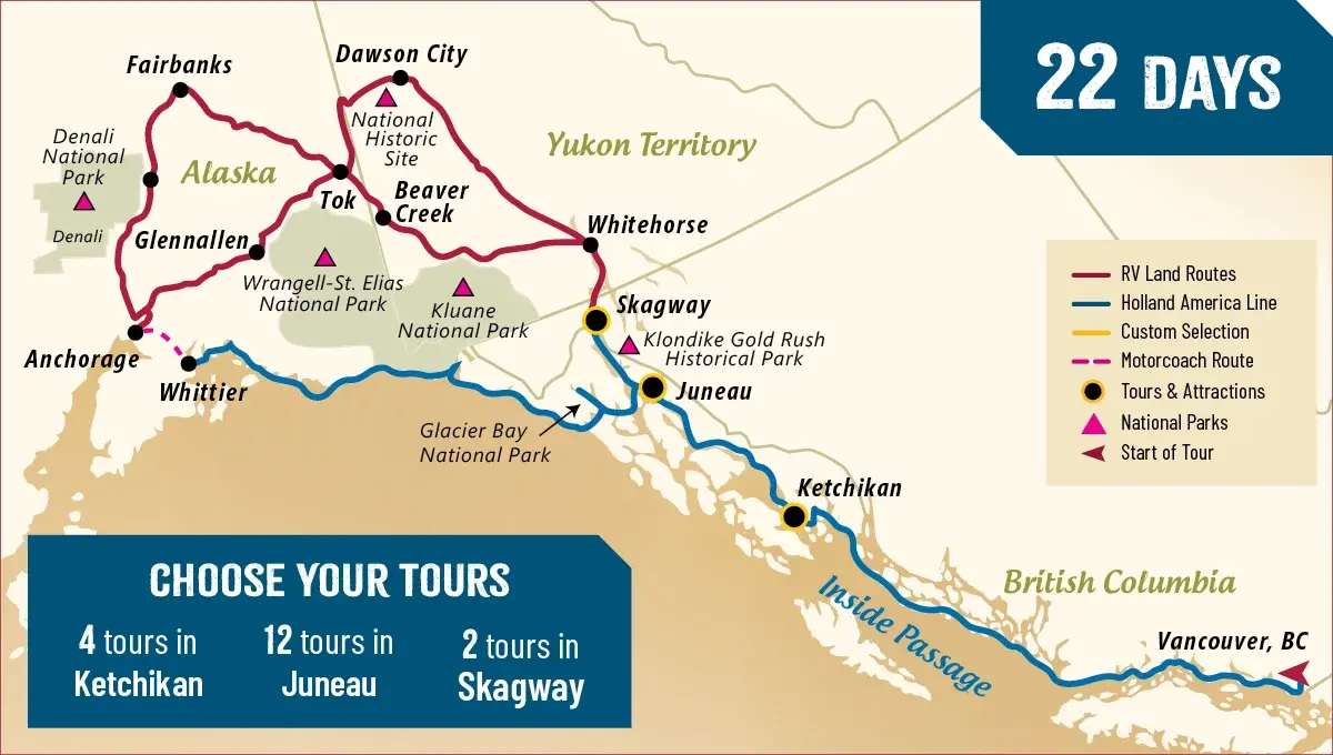National Parks Explorer route map